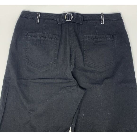 LARRY LEVINE Stretch Black with‎ White Trim Accent Women's Cuffed Shorts Size 8 - Picture 8 of 8